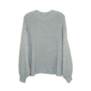 VINCE CAMUTO Womens Gray Textured Dotted Balloon Sleeve Sweater Size XL